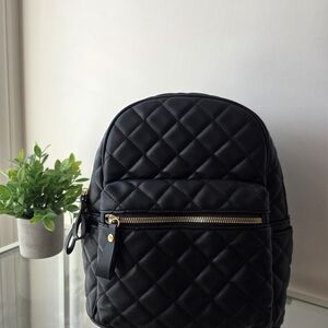 Quilted Black Backpack